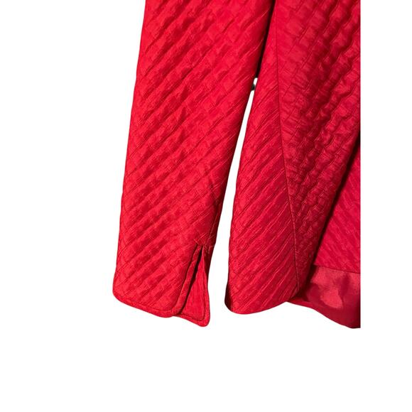 Ellen Tracy Red Quilted Wool-Silk Zip Jacket 20W - Picture 6 of 8